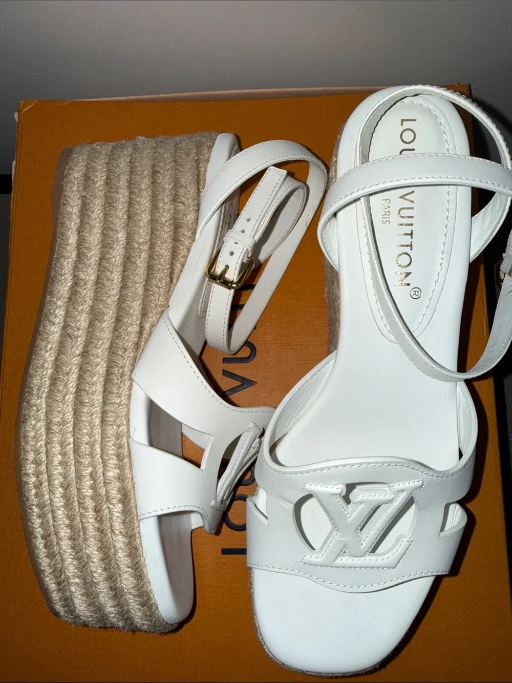 Louis Vuitton white leather